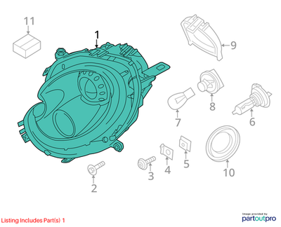 2012 Mini Cooper Countryman Left Headlight White Turn Indicator OEM 63129801035
