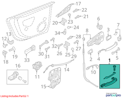 Audi 2016-2018 Audi A7 Exterior Door Handle 4H0837205GRU