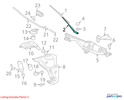 Audi 2009-2017 Q5 Wiper Arm 8R1955407B1P9