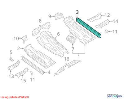 2012 Audi A4 Right Side Sill Panel Used OEM 8K0803752H