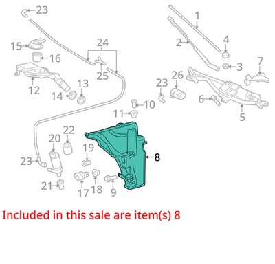 2008-2017 Audi A5 Washer Fluid Reservoir 8T0955453C