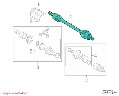 Volkswagen 09-10 Volkswagen CC Cv Axle Assembly 1K0407272EN
