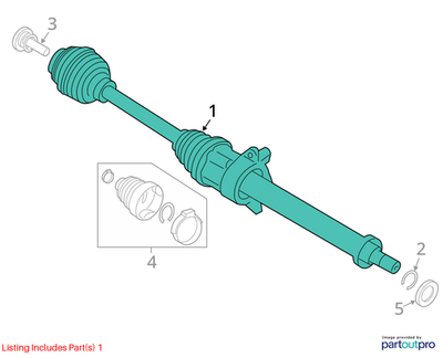 2016 Mini Cooper Clubman Right Output Shaft Used OEM 31605A2E014