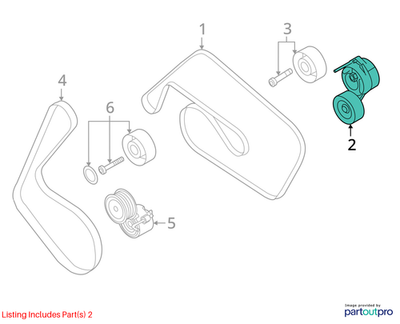 2012–2018 Audi A6 Accessory Drive Belt Tensioner Used OEM 06E903133AE