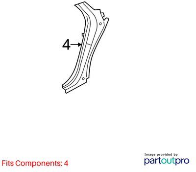 2012–2015 Audi A6 Left C-Pillar Reinforcement Used OEM 4G5809737