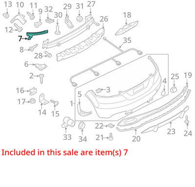 2007-2015 Audi TT Bumper Cover Support Rail Upper Lower Rear Left 8J0807483A