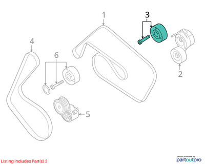 Audi A4 A5 A6 A7 A8 Q5 Q7 Accessory Drive Belt Idler Pulley OEM 06E903341G