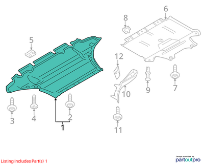 2010–2012 AUDI A4 ENGINE SUMP GUARD NOISE INSULATION FRONT USED OEM 8K0863821AF