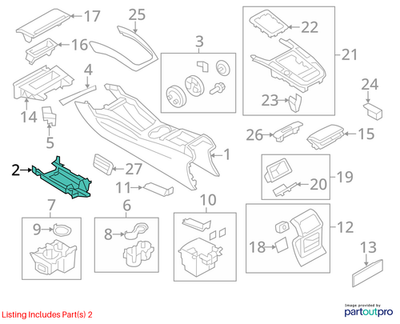 2012 Audi A4 Center Console Lower Mount Bracket Used OEM 8K0863531A