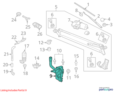 Volkswagen 2009-2020 Volkswagen Tiguan Washer Fluid Reservoir 5N0955453G