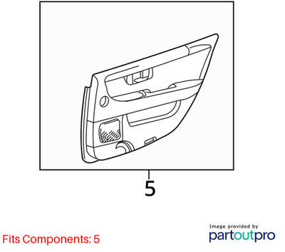 2002 Lexus LS430 Rear Left (Passenger) Door Trim Panel Used OEM 6764050550C1