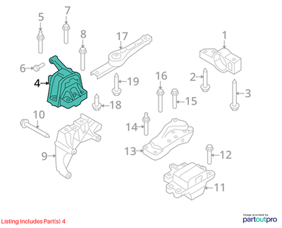 Volkswagen 2009-2017 Volkswagen Tiguan Engine Mount 5N0199262K