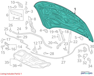 Audi 2016-2018 Audi A7 Hood Panel 4G8823029B