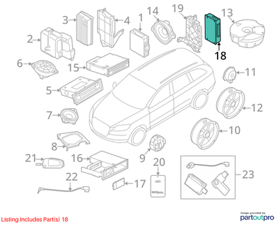 2010 Audi A4 Radio Amplifier Used OEM 8R0035223F
