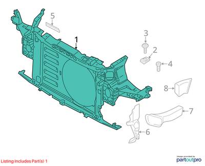 2012 Mini Cooper Countryman Front Radiator Support Panel Used OEM 51649802025