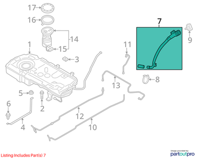 2012 Mini Cooper Countryman Fuel Filler Plastic Pipe Used OEM 16119801173