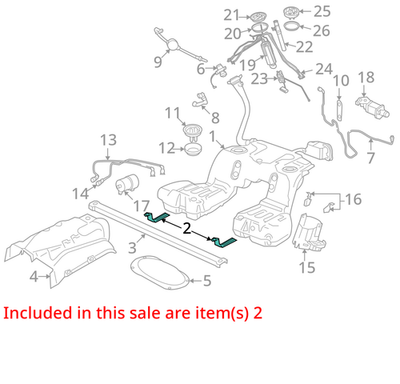 2004-2006 Volkswagen Phaeton Fuel Tank Tensioning Strap 3D0201653A