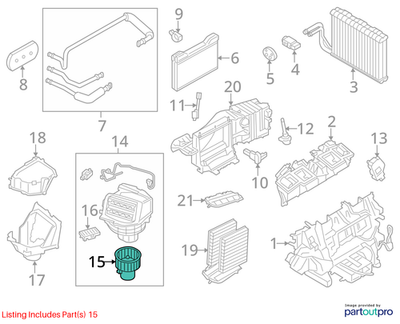2011–2016 BMW 5-Series (F10) HVAC Blower Motor Assembly OEM 64119242607