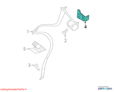 2011-2015 Mini Cooper Rear Left Seat‑Belt Guide Used OEM 72119133499