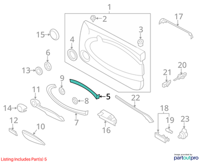2011–2015 Mini Cooper Left Upper Door Trim Molding OEM 51412753705