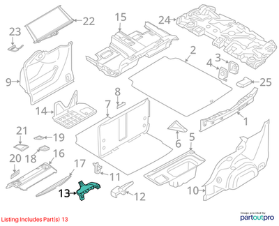 2011–2016 BMW 520i Left Wheelhouse Support USED OEM 51477221643