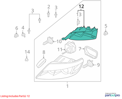 Audi 2007-2015 Q7 Headlight Mounting Panel 4L0941613