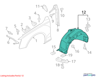 Audi Q5 Fender Splash Shield 8R0821171F