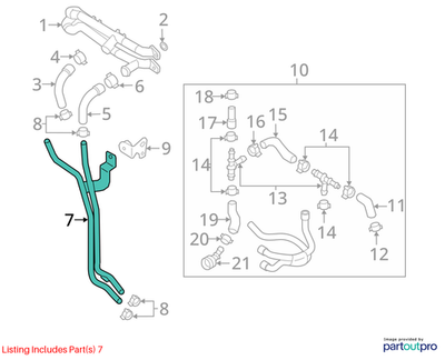 Audi 2016-2020 A6 Engine Coolant Pipe Lower 06E121083G