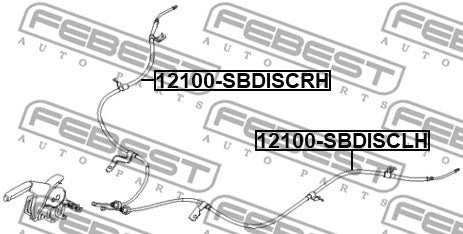 Febest 2011-2017 Hyundai Accent Parking Brake Cable 12100-SBDISCLH