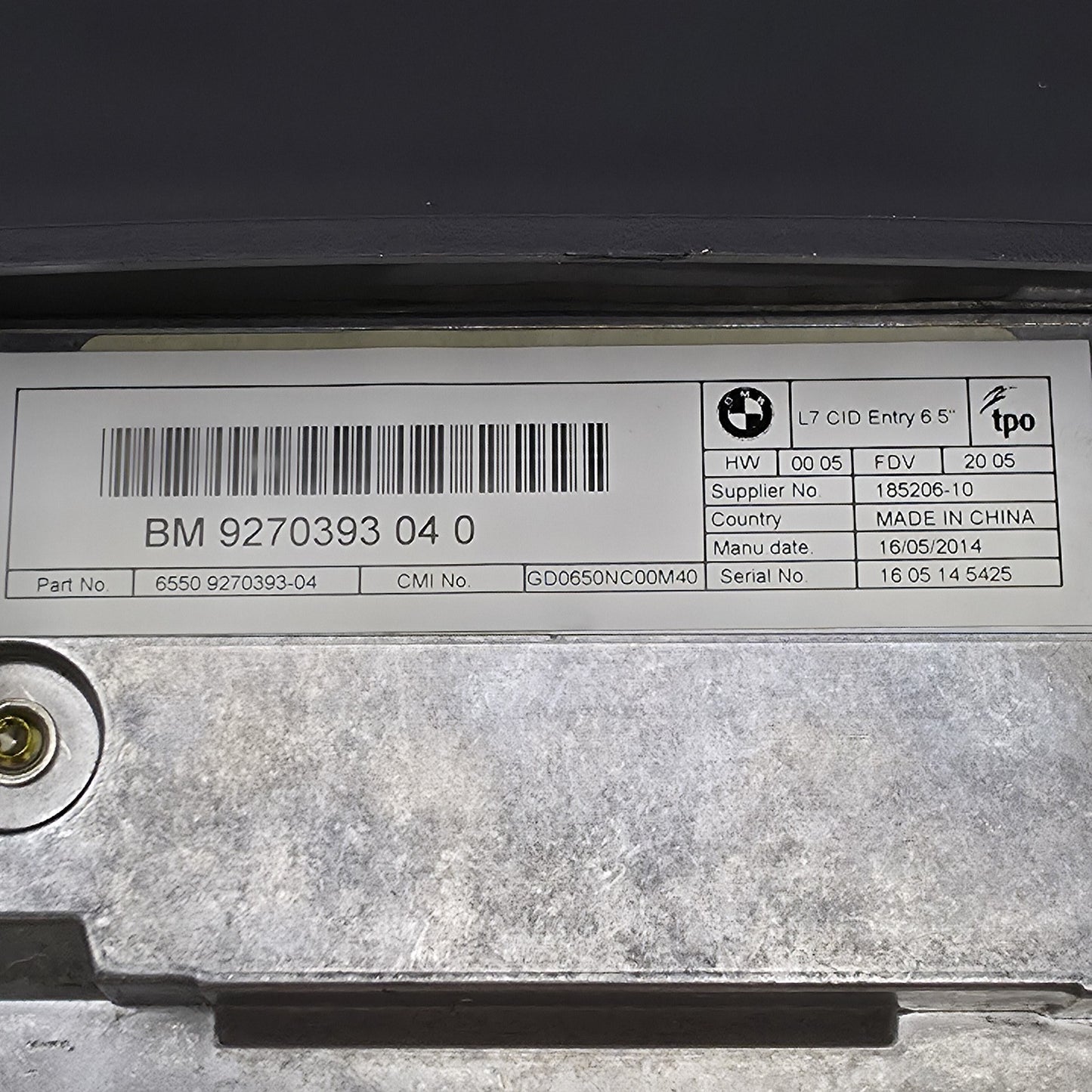 2011-2016 BMW 5 Gran Turismo Navigation Display Info-GPS-TV Screen 18520610