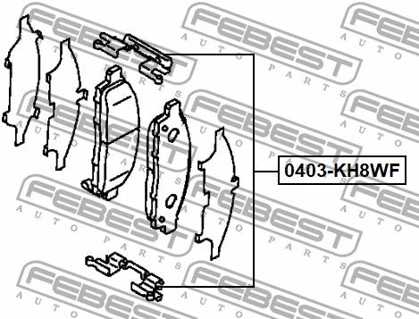 Febest 2008-2015 Mitsubishi L200 Disc Brake Clip Set 0403-KH9WF