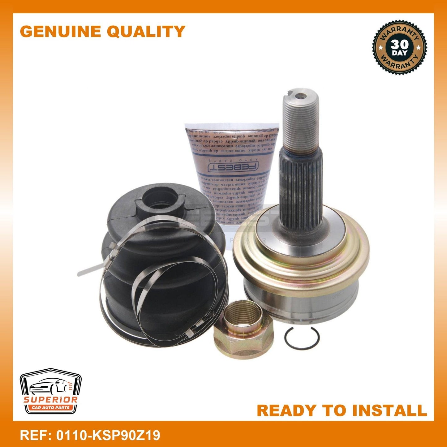 FEBEST 2005-2011 Toyota Yaris Outer Cv Joint 0110-KSP90Z19