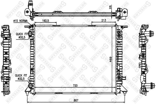 STELLOX 2008-2018 Audi A4 Radiator Engine Cooling 8K0121251AC