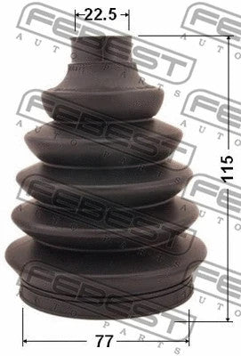 FEBEST 2012-18 Toyota Corolla Boot Outer CV Joint Kit PVC 77x117x22.5 0217P-N16