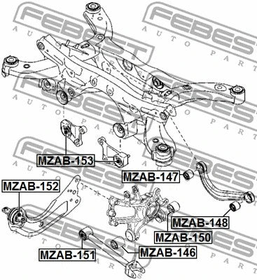 FEBEST 2012-2023 Mazda CX-5 Control Arm Mounting Bush MZAB-146