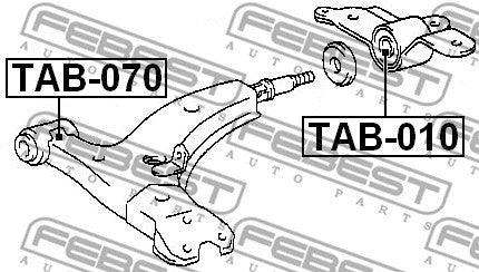 FEBEST 1991-2002 Toyota Corolla Front Bushing Front Control Arm TAB-070