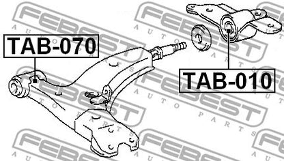 FEBEST 1991-2002 Toyota Corolla Front Bushing Front Control Arm TAB-070