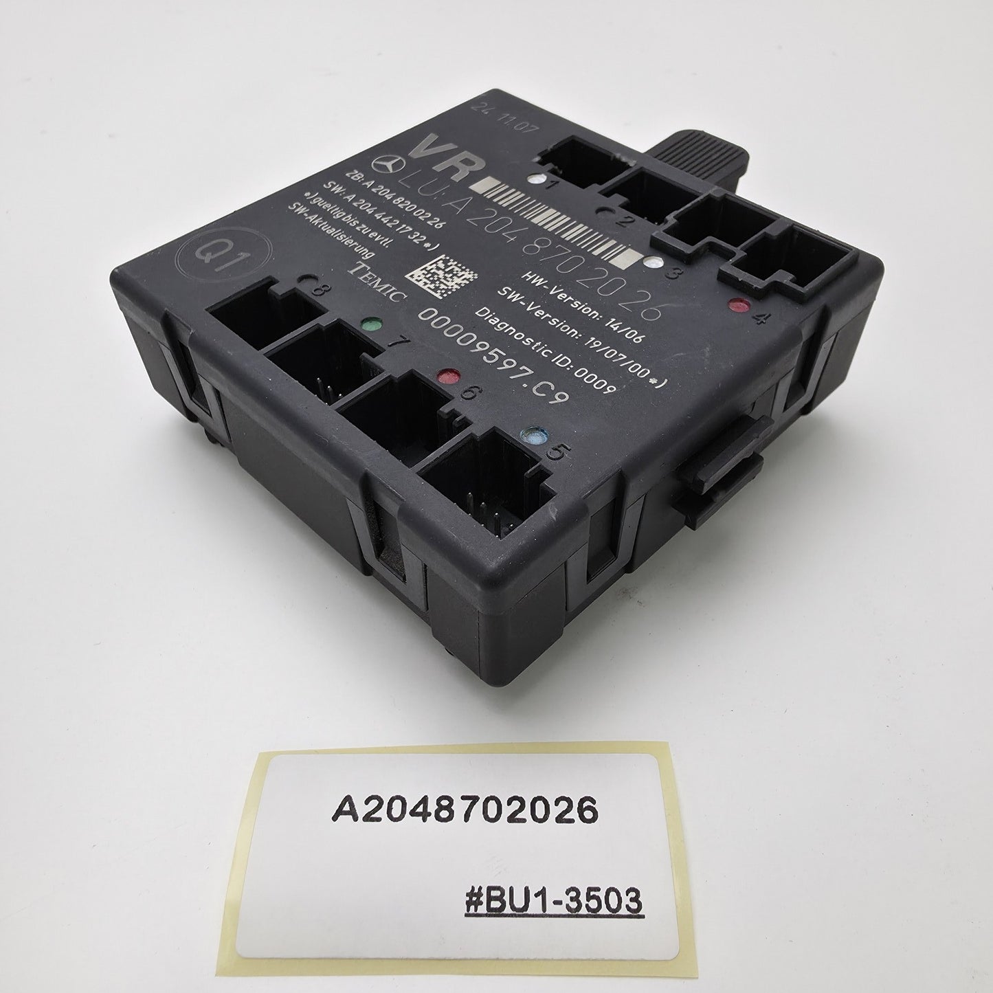 2007-2014 Mercedes-Benz S204 Front Right Door Control Unit Module A2048702026
