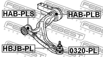 FEBEST 2007-2011 Acura MDX Front Bushing Front Control Arm HAB-PLS