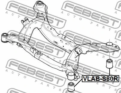 FEBEST 2007-2016 Ford Mondeo Subframe Rear Bushing VLAB-S80R