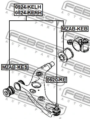 FEBEST 2013-2017 Mazda CX-5 Suspension Control Arm 0524-KERH