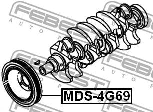FEBEST 2002-2009 Mitsubishi Outlander Crankshaft Pulley 4G69 MDS-4G69