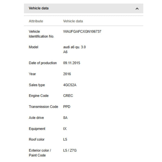 2015-2018 Audi A6 Center Cover 4G0806391B