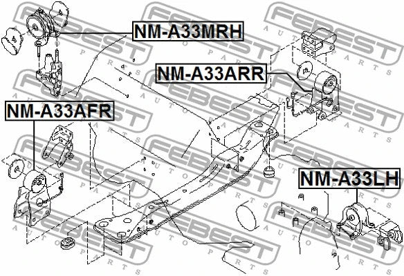 FEBEST 1994-2006 Nissan Maxima Left Engine Mount NM-A33LH