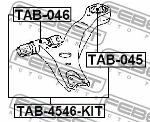 FEBEST 2001-2012 Lexus ES350 Front Bushing Front Control Arm TAB-046
