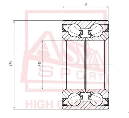 Febest Front Wheel Bearing DAC40740042