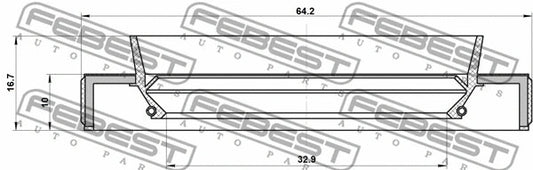 FEBEST TOYOTA Drive Shaft Oil Seal 95HBS-34641017C