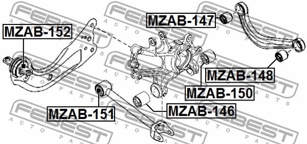 FEBEST 2013-2018 Mazda CX-5 Arm Bushing For Rear Rod MZAB-148