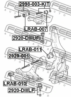 FEBEST Land Rover Camber Correction Screw 2998-003-KIT