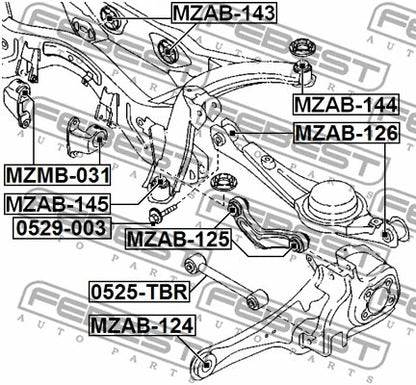 FEBEST 2007-2012 Mazda CX-9 Rear Crossmember Bushing MZAB-144